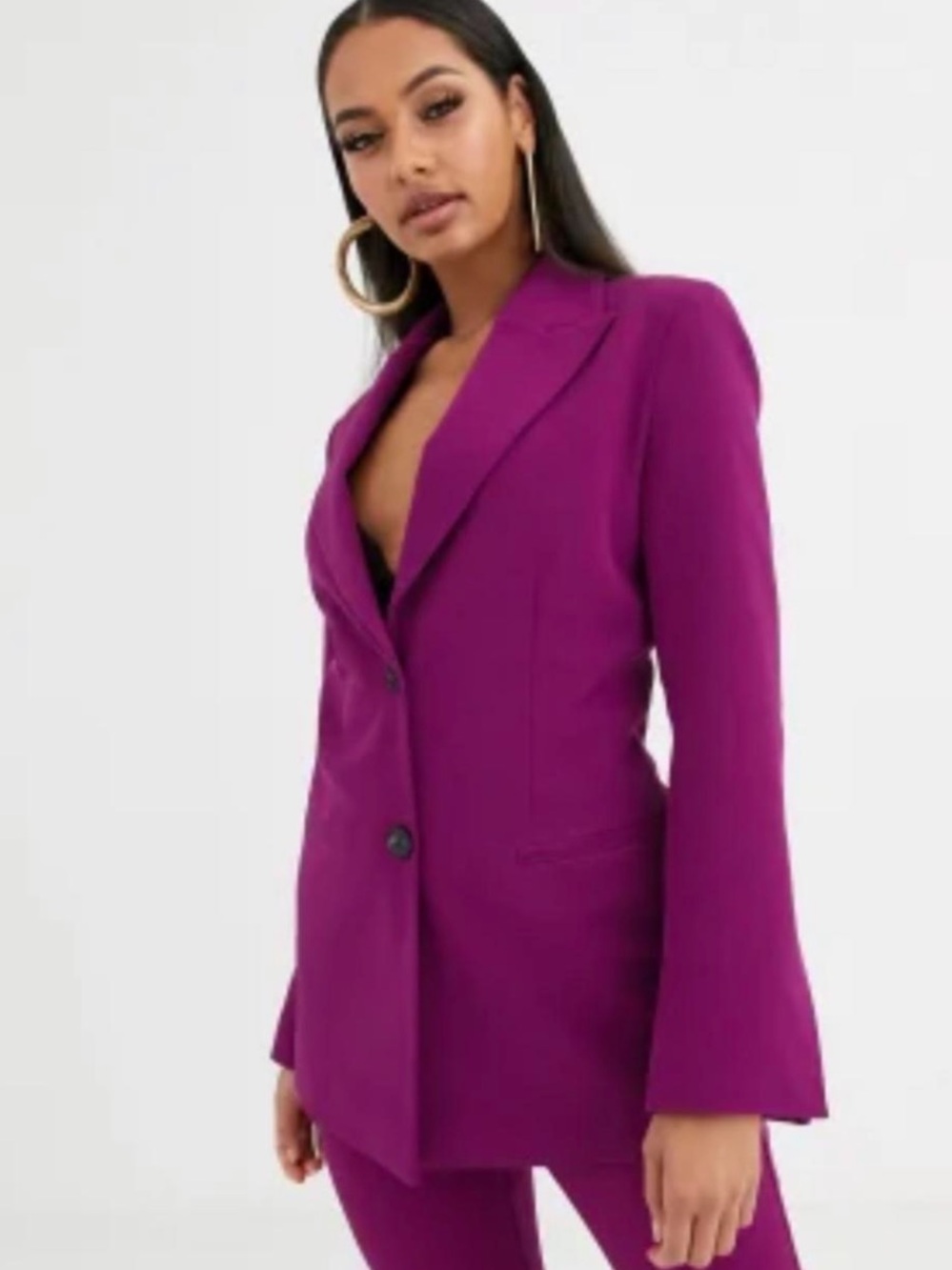 ASOS Purple Tailored Longline Blazer